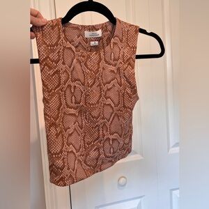 Babaton Tan Snake Print Top